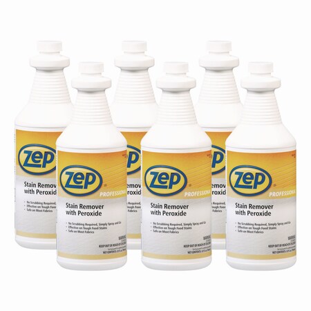 Zep Stain Remover with Peroxide, Quart Bottle, PK6 1041705